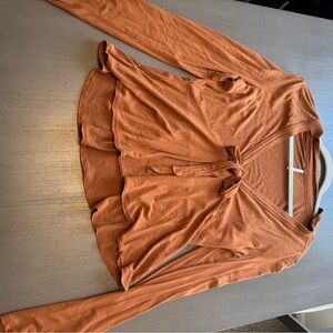 Free People Terracotta Long Sleeve Top